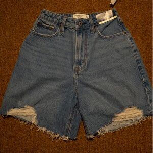 Abercrombie & Fitch Light Blue Distressed Jean Shorts